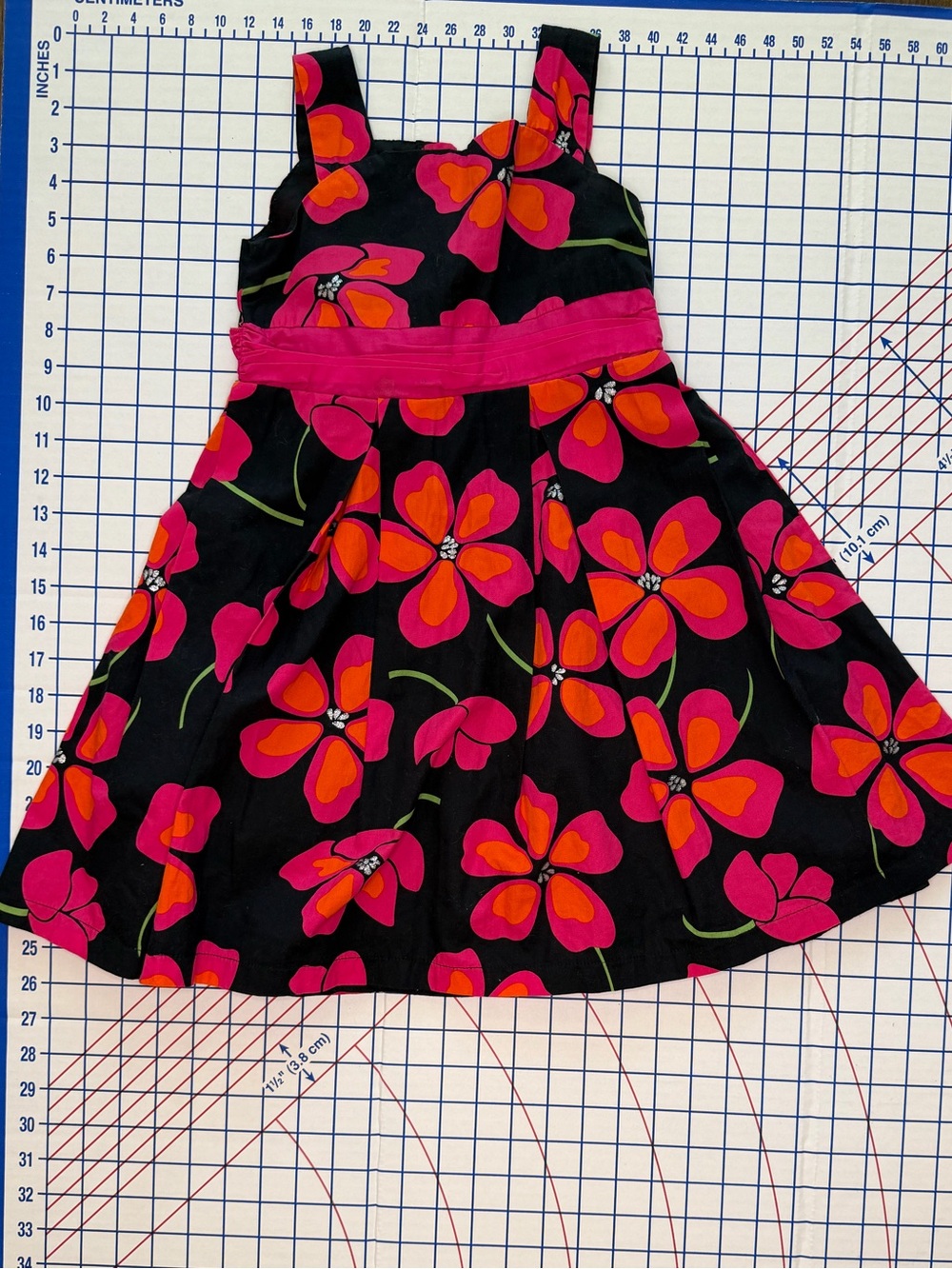 Youngland Black Dress with Pink and Orange Floral Print